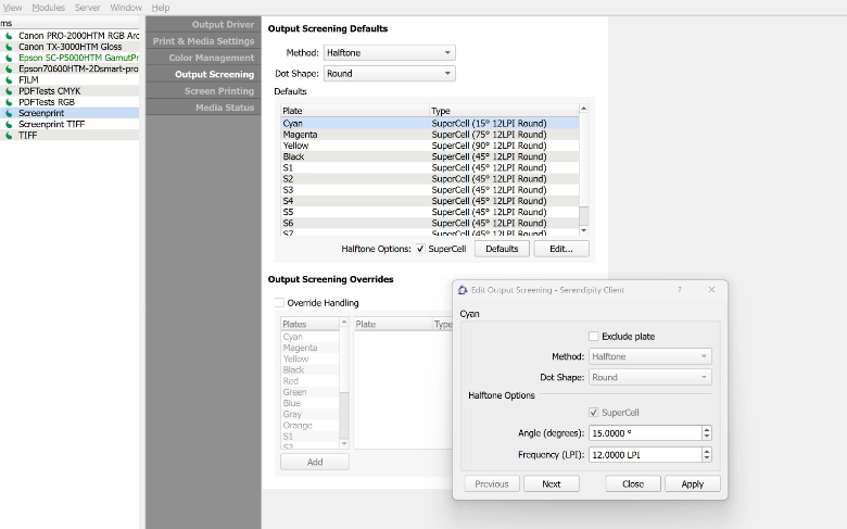 Output Screening
